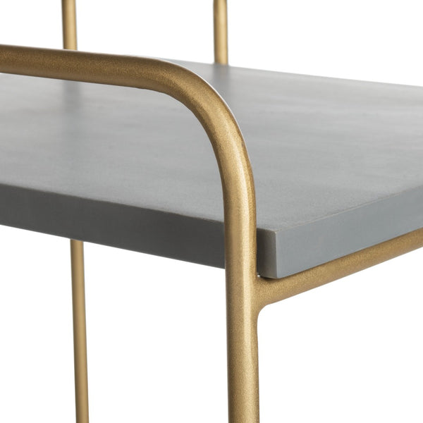 Safavieh Harper 2-Tier Bar Cart – Modern Mixed-Material Design With Brass Frame & Natural Wood For Entertaining BCT9000A