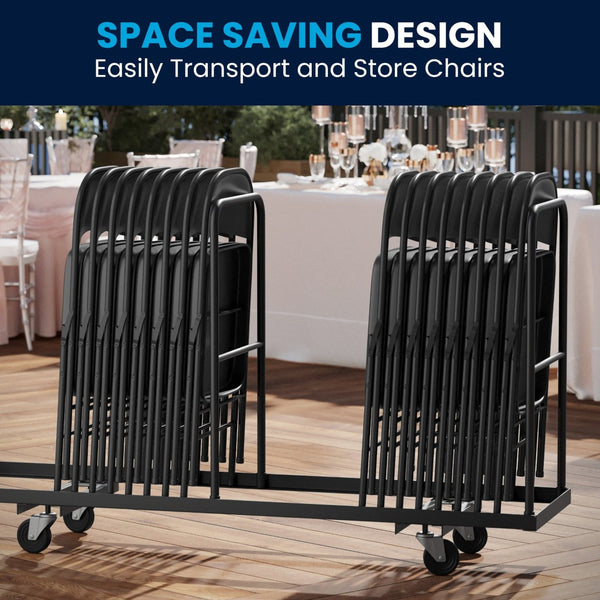 English Elm 2 Pack HERCULES Series Double-Braced Metal Folding Chairs for Reliable Comfort & Versatile Use Black 2-BD-F002-BK-GG