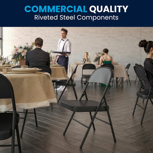 English Elm 2 Pack HERCULES Series Double-Braced Metal Folding Chairs for Reliable Comfort & Versatile Use Black 2-BD-F002-BK-GG