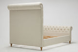 Manhattan Comfort Empire Mid-Century Modern Queen Bed Cream and Natural BD001-QN-CR