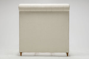 Manhattan Comfort Empire Mid-Century Modern Queen Bed Cream and Natural BD001-QN-CR