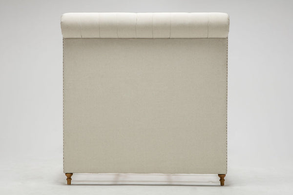 Manhattan Comfort Empire Mid-Century Modern Queen Bed Cream and Natural BD001-QN-CR