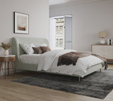 Manhattan Comfort Heather Mid-Century Modern Queen Bed Cream BD003-QN-CR