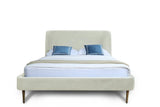Manhattan Comfort Heather Mid-Century Modern Queen Bed Cream BD003-QN-CR