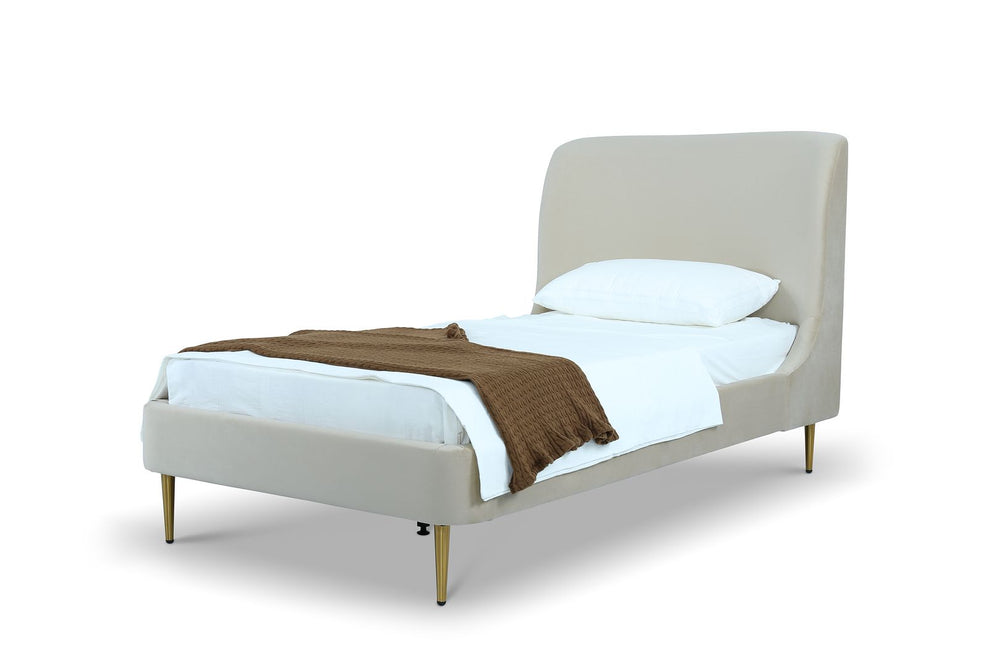 Manhattan Comfort Heather Modern Twin Bed Cream BD003-TW-CR