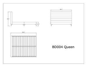 Manhattan Comfort Schwamm Mid-Century Modern Queen Bed Grey BD004-QN-GY