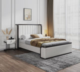 Manhattan Comfort Kingdom Modern Queen Bed Cream BD005-QN-CR