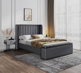 Manhattan Comfort Kingdom Modern Queen Bed Graphite BD005-QN-GP