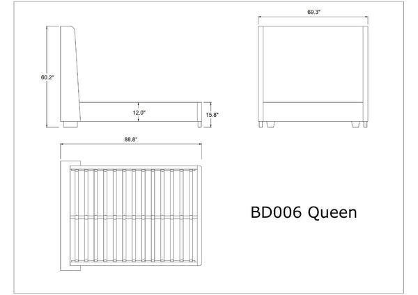 Manhattan Comfort Parlay Modern Queen Bed Portobello BD006-QN-PB