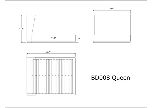 Manhattan Comfort Lenyx Contemporary Queen Bed Graphite BD008-QN-GP