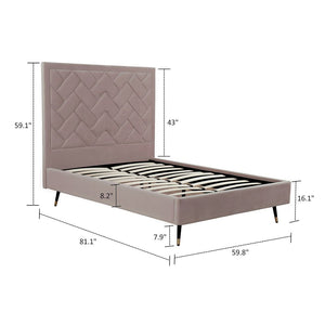 Crosby Full- Size Bed in Blush BD009-FL-BH Manhattan Comfort