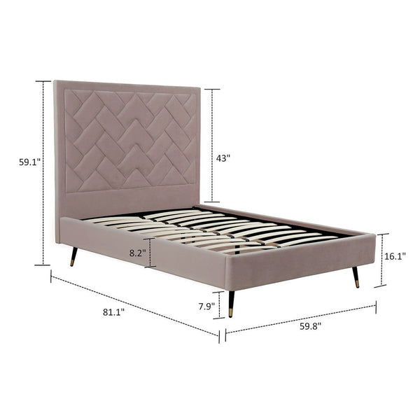 Crosby Full- Size Bed in Blush BD009-FL-BH Manhattan Comfort