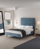 Crosby Full- Size Bed in Blue BD009-FL-BL Manhattan Comfort