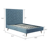 Crosby Full- Size Bed in Blue BD009-FL-BL Manhattan Comfort