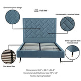 Crosby Full- Size Bed in Blue BD009-FL-BL Manhattan Comfort