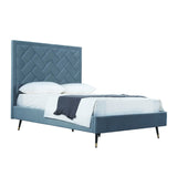 Crosby Full- Size Bed in Blue BD009-FL-BL Manhattan Comfort