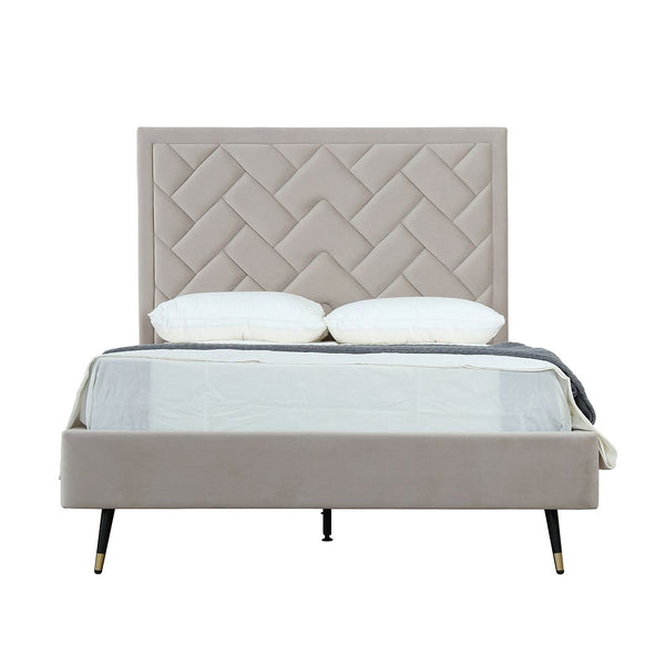 Crosby Full- Size Bed in Greige BD009-FL-GE Manhattan Comfort