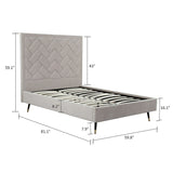 Crosby Full- Size Bed in Greige BD009-FL-GE Manhattan Comfort