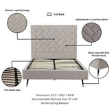 Crosby Full- Size Bed in Greige BD009-FL-GE Manhattan Comfort