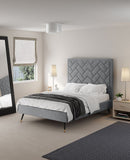 Crosby Full- Size Bed in Grey BD009-FL-GY Manhattan Comfort