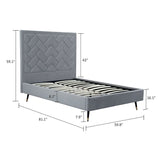 Crosby Full- Size Bed in Grey BD009-FL-GY Manhattan Comfort