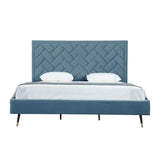 Crosby King-Size Bed in Blue BD009-KG-BL Manhattan Comfort