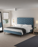 Crosby King-Size Bed in Blue BD009-KG-BL Manhattan Comfort