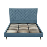 Crosby King-Size Bed in Blue BD009-KG-BL Manhattan Comfort