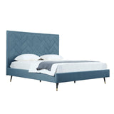 Crosby King-Size Bed in Blue BD009-KG-BL Manhattan Comfort