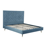 Crosby King-Size Bed in Blue BD009-KG-BL Manhattan Comfort