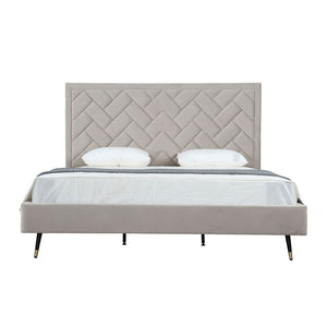 Crosby King-Size Bed in Greige BD009-KG-GE Manhattan Comfort