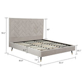 Crosby King-Size Bed in Greige BD009-KG-GE Manhattan Comfort