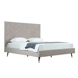 Crosby King-Size Bed in Greige BD009-KG-GE Manhattan Comfort