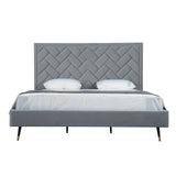 Crosby King-Size Bed in Grey BD009-KG-GY Manhattan Comfort