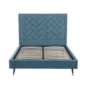Crosby Queen-Size Bed in Blue BD009-QN-BL Manhattan Comfort