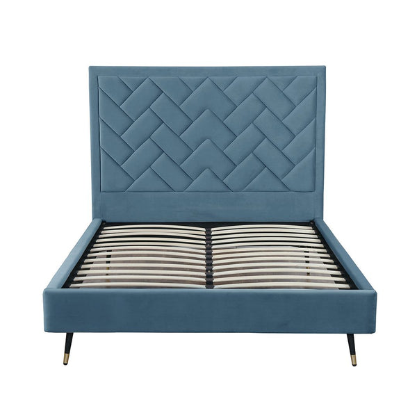 Crosby Queen-Size Bed in Blue BD009-QN-BL Manhattan Comfort