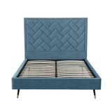 Crosby Queen-Size Bed in Blue BD009-QN-BL Manhattan Comfort