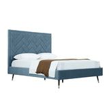 Crosby Queen-Size Bed in Blue BD009-QN-BL Manhattan Comfort