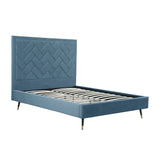 Crosby Queen-Size Bed in Blue BD009-QN-BL Manhattan Comfort