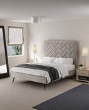 Crosby Queen-Size Bed in Greige BD009-QN-GE Manhattan Comfort