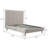 Crosby Queen-Size Bed in Greige BD009-QN-GE Manhattan Comfort