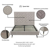 Crosby Queen-Size Bed in Greige BD009-QN-GE Manhattan Comfort