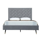 Crosby Queen-Size Bed in Grey BD009-QN-GY Manhattan Comfort