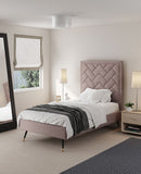 Crosby Twin-Size Bed in Blush BD009-TW-BH Manhattan Comfort