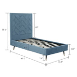 Crosby Twin-Size Bed in Blue BD009-TW-BL Manhattan Comfort