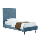 Crosby Twin-Size Bed in Blue BD009-TW-BL Manhattan Comfort