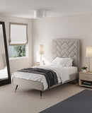 Crosby Twin-Size Bed in Greige BD009-TW-GE Manhattan Comfort