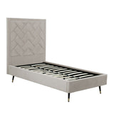 Crosby Twin-Size Bed in Greige BD009-TW-GE Manhattan Comfort