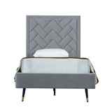 Crosby Twin-Size Bed in Grey BD009-TW-GY Manhattan Comfort