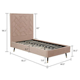 Crosby Twin-Size Bed in Nude BD009-TW-ND Manhattan Comfort